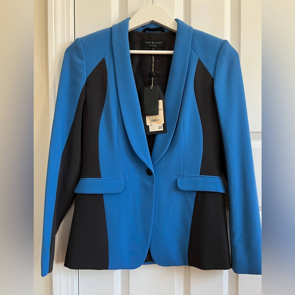 Rag & Bone Jefferson Blue Blazer Women Sz 2